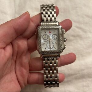 Michele deco stainless steel & diamond women’s watch